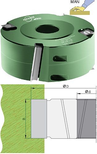 Wendeplatten Falzmesserkopf ziehender Schnitt Ø125 mm