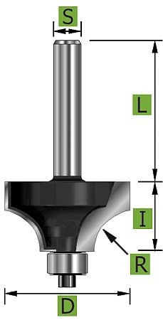 Viertelstabfräser mit Kugellager Ø57,2mm