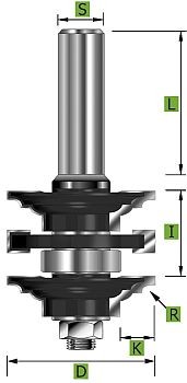 Profil-Konterprofilgarnitur Typ &#039;C&#039; D 41 mm Schaft 8 mm