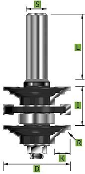 Profil-Konterprofilgarnitur Typ 'C' D 41 mm Schaft 8 mm