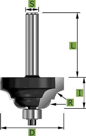 Römischer Classic Profilfräser D 25,4 mm Schaft 8 mm