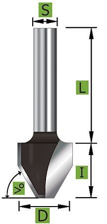 Schriftenfräser Z2 60° Ø15,1 mm