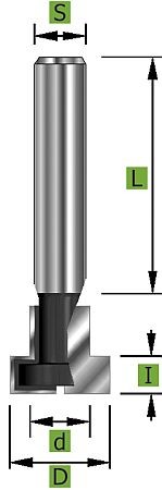 T-Nutfräser Ø 9,5 mm