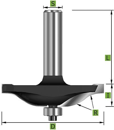 HM Abplattfräser Karnisprofil Ø 50,8 mm Schaft Ø 8 mm