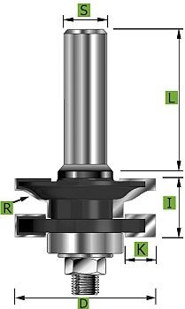 Profil- und Konterprofilfräser Typ 'B' D 41 mm Schaft 12 mm