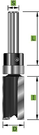 Nutfräser Z2 mit Schaft-Kugellager Ø16,0 mm