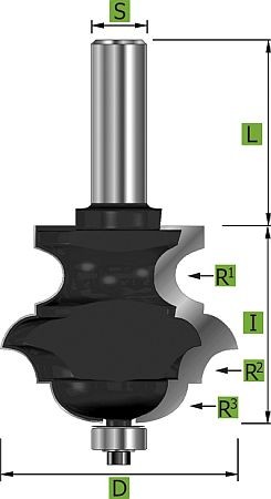 Multiprofilfräser mit oberem Radius, Ø49,7 mm