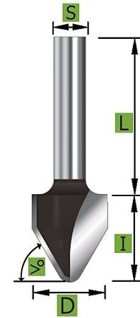 Schriftenfräser Z2 60° Ø15,1 mm