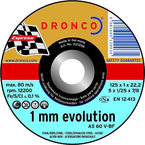 Edelstahl Trennscheibe 'Evolution' Ø 125 mm